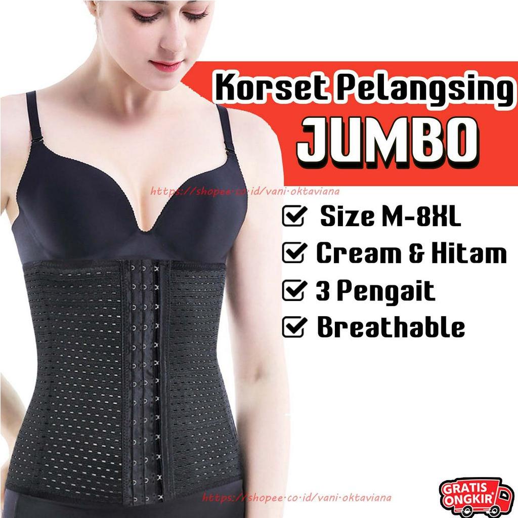 Waist Shaper / Korset Stagen / Korset Pelangsing / Peramping Perut dan Pinggang (3 Ukuran Pengait)