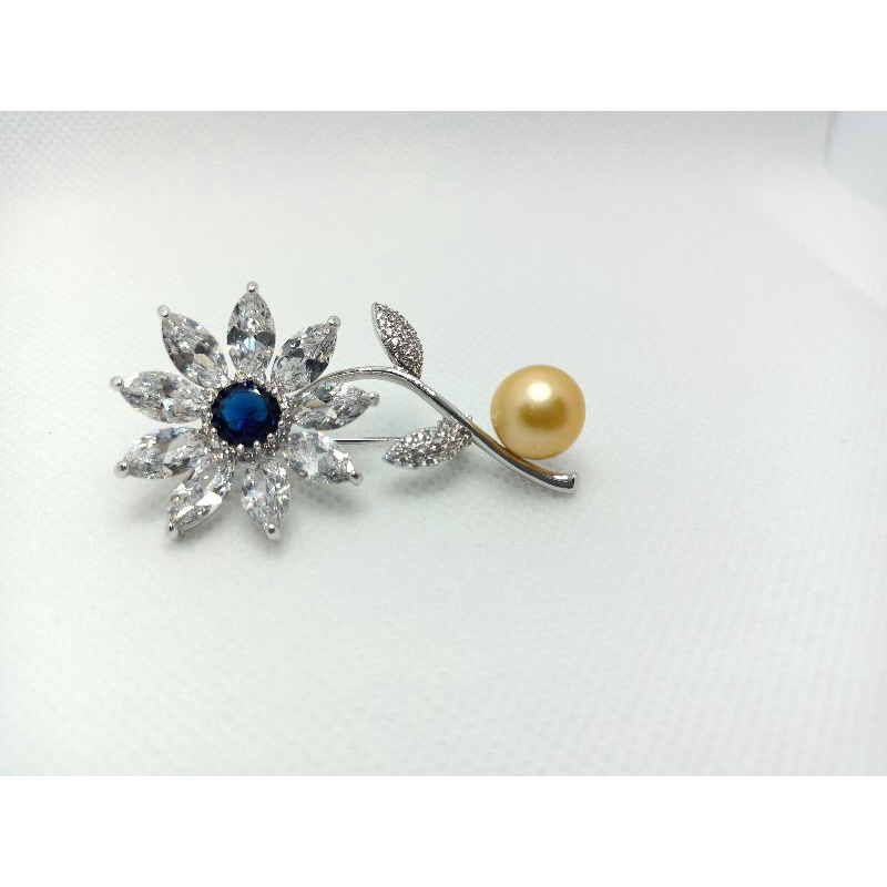 Bros Pin mutiara laut asli lombok | Bros mutiara rodhium | Mutiara lombok murah