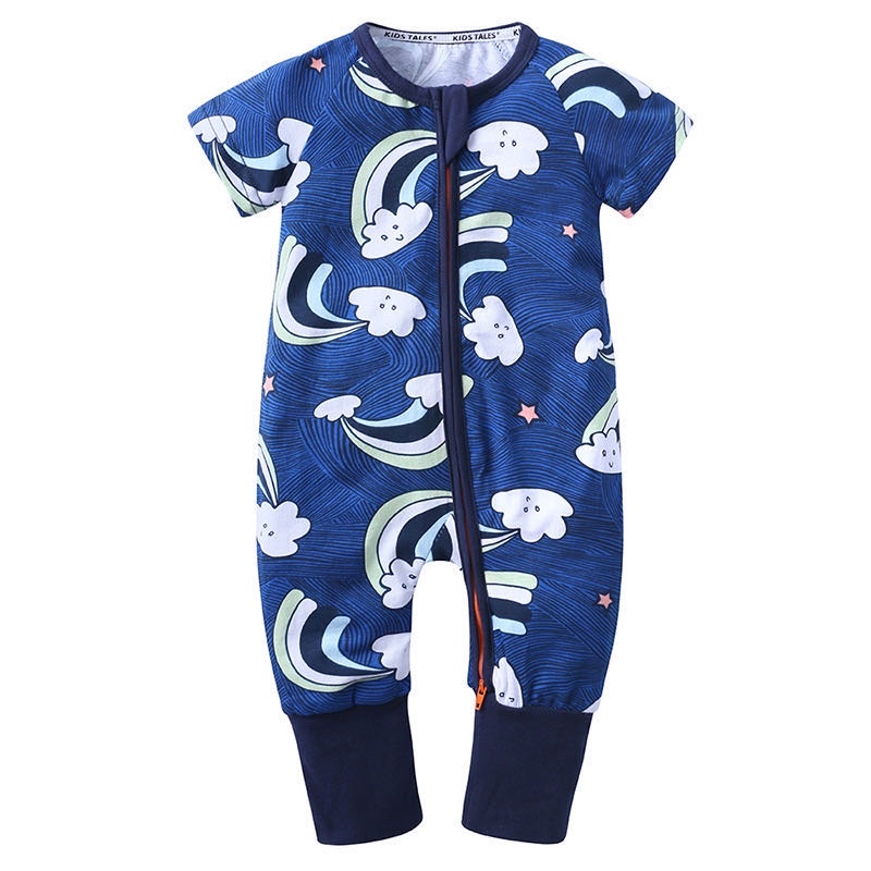 BABY K2 - Baby short sleeve zippersuit motif cloud