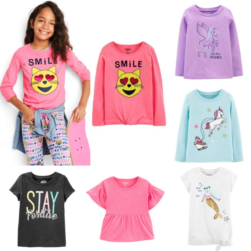 Kaos Anak Cewek Oshkosh B'gosh | Atasan Anak Perempuan 9m - 3y