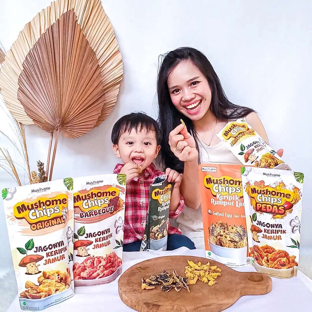 MUSHOME KERIPIK JAMUR 80GR | SNACK CEMILAN DIET SEHAT TANPA MSG