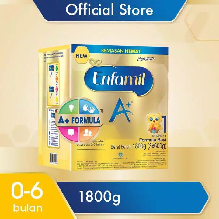 Enfamil A+ 1 dan 2 ( 1800 gram )