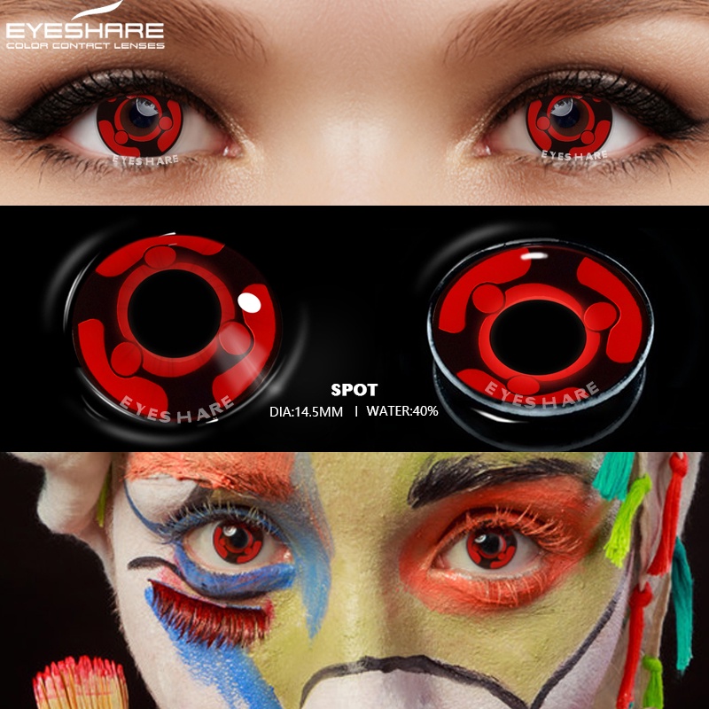 [✅COD &amp; READY STOCK] Softlens Mata Normal Lensa Kontak Warna Soflens cosplay manga anime Naruto halloween Lensa Kontak DIA 14.5MM KAKASHI MESH kartun eyes