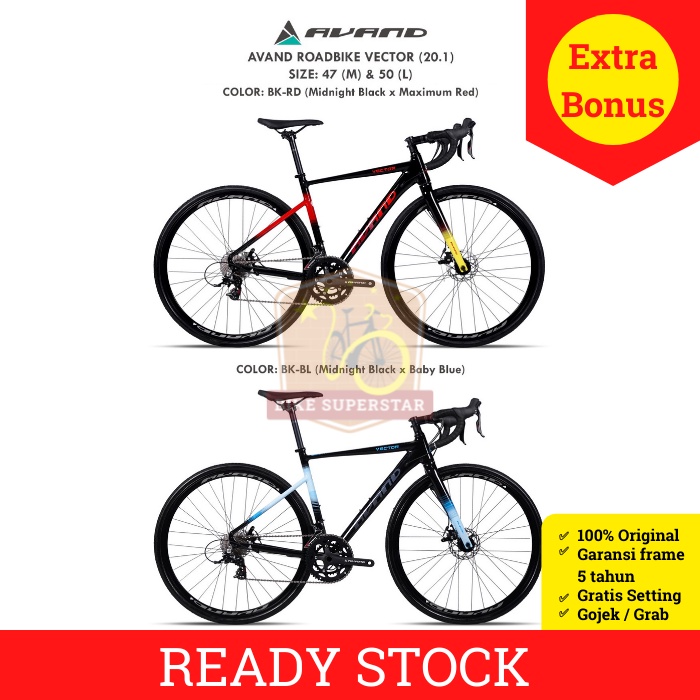 Sepeda Balap Roadbike Avand Vector Alloy 11 Speed Garansi 5 Tahun