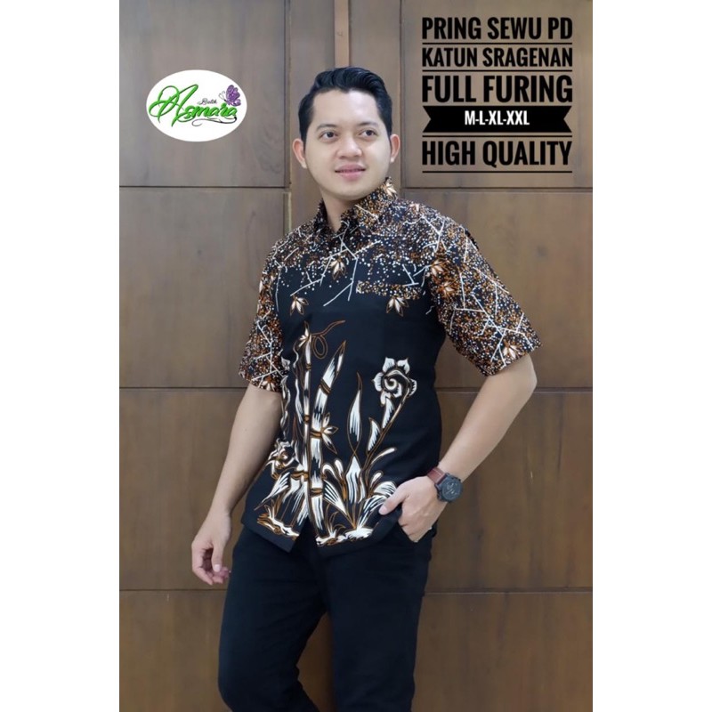 BATIK PRIA PRING SEWU LAPIS FURING KATUN HALUS SRAGENAN SIZE M-XXL HIGH QUALITY