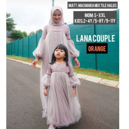 BAJU COUPLE GAMIS MOM N KIDS MAXMARA MIX TILE HALUS KONDANGAN PESTA