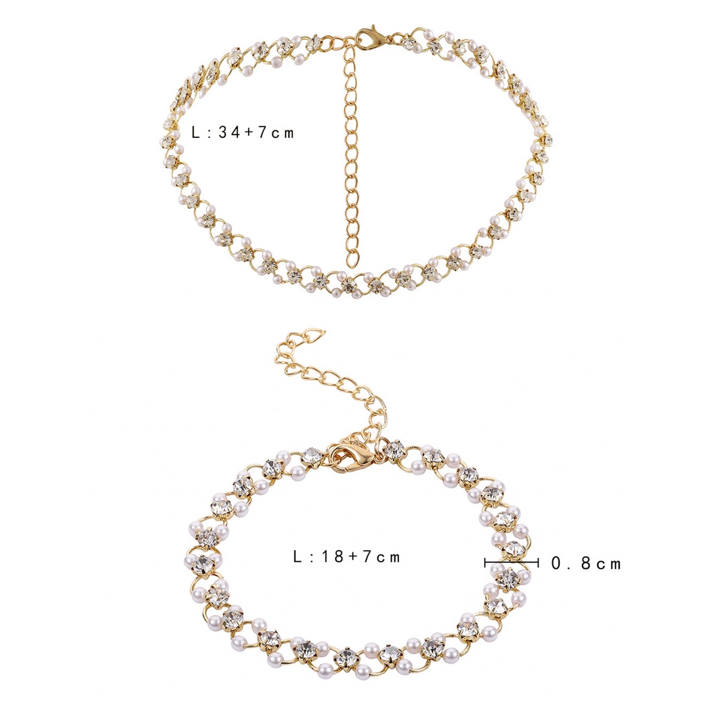 Hu Hu Hu Hu Hu Alat Bantu Pasang Kacamata♡ Kalung Dan Gelang Bentuk Lingkaran Aksen Mutiara Imitasi Bahan Cubic Zirconia Untuk Wanita