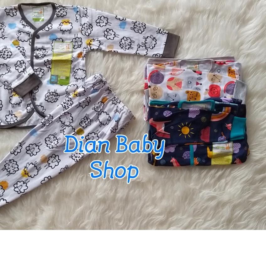 3Pasang Setelan Velvet Junior Little SunShine - Panjang SML -Kancing Depan .