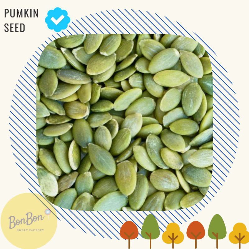 

Pumpkin Seed 250 Gram / Kuaci Biji Labu Kupas / Kwaci Hijau Mentah / Pumkin Seeds