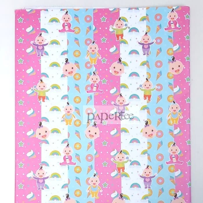 

eq113 Kertas Kado Baby Pink List Wrapping Paper Craft Sampul