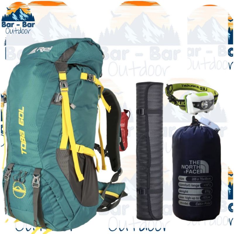 paket perlengkapan gunung tas gunung tas outdoor carrier arei rei toba 60l