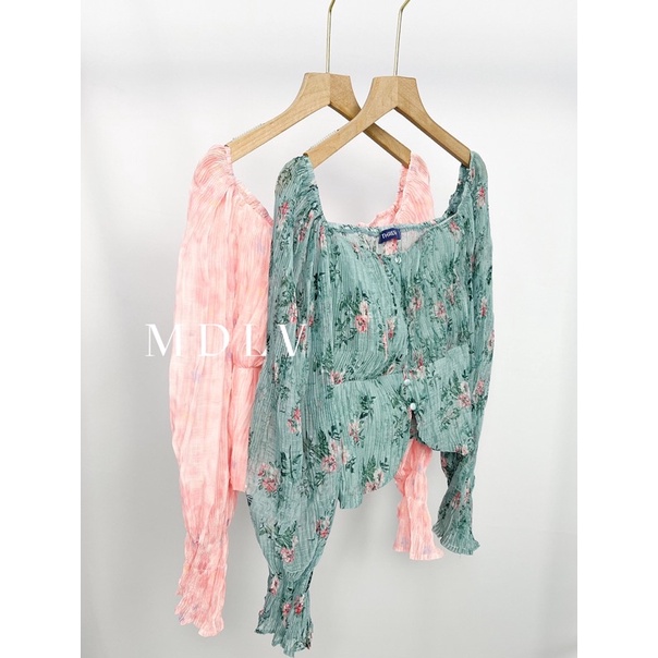 MDLV ~ 5920# Annatina Pleated Top Atasan Blouse Import