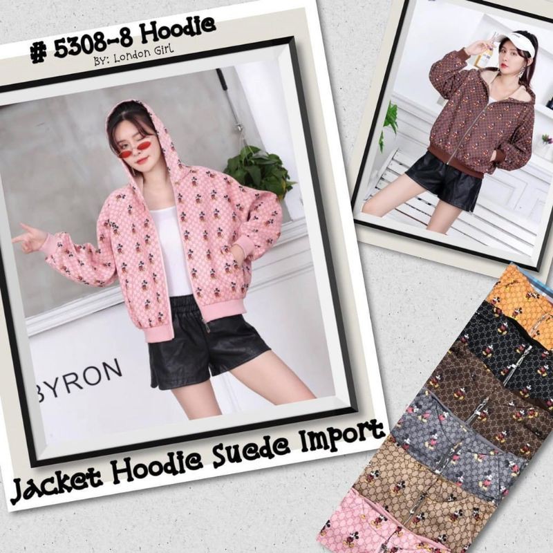 Jaket hoodie suede import 5308-8 by London Girl