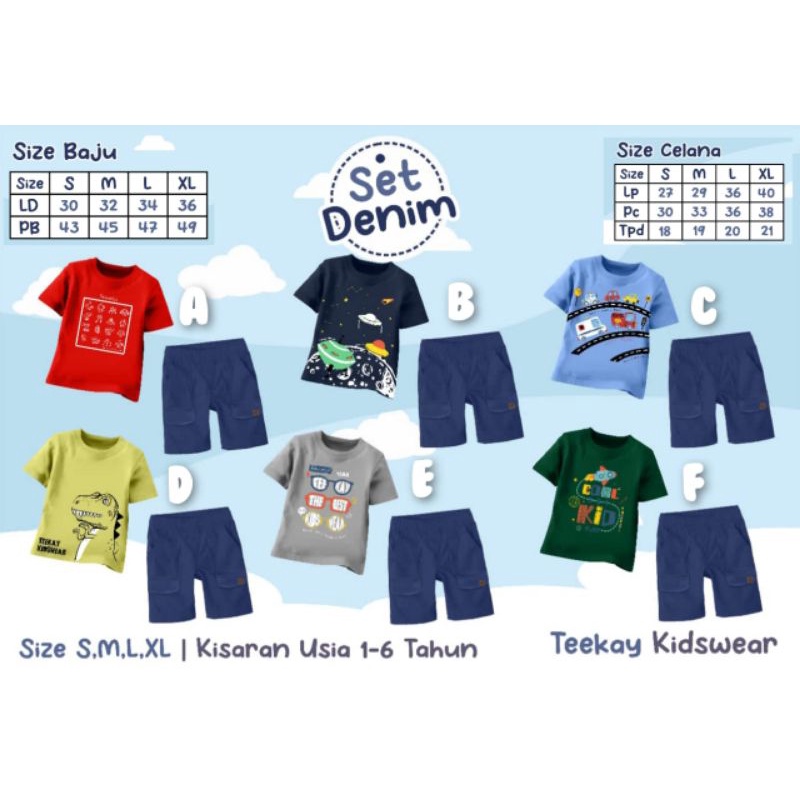 Baju setelan anak anak | kaos setelan anak anak | Baju anak murah | kaos anak murah | Teekay Set Den