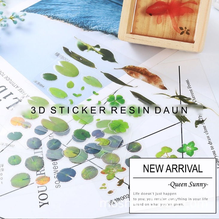 

Sticker Resin 3D Daun Dekorasi Ikan Mas Crystal Epoxy Clear Lukisan Bahan Resin