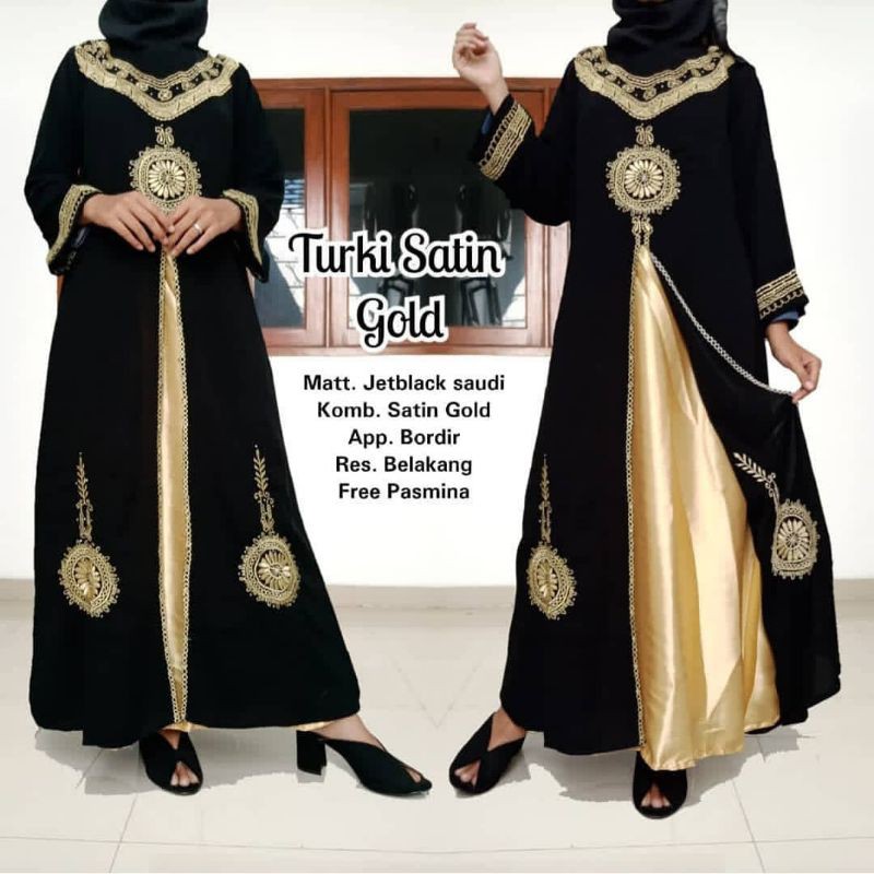 Turkey Satin Maxi | Gamis Muslim | Bahan satin premium | Fashion EXCLUSSIVE BY GAMIS HITAM