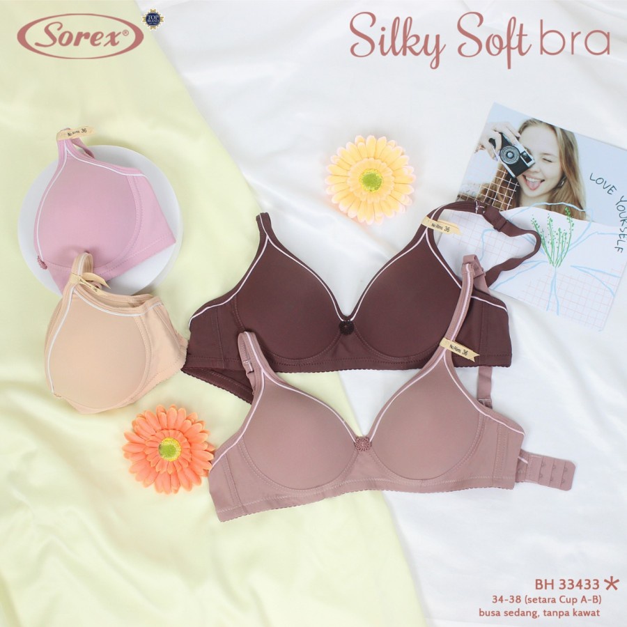 bh bra silky soft sorex 33433 tanpa kawat busa tipis