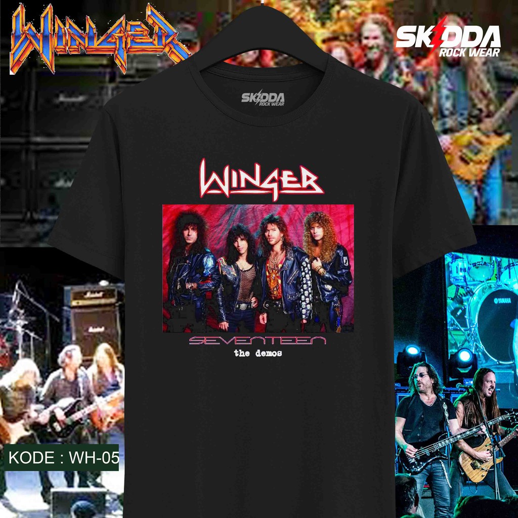 T Shirt Kaos Band Rock WINGER – Seventeen-The Demos  Premium Black NSA