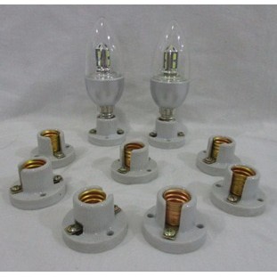 Fiting Fitting E14 Keramik Porcelein Lampu Hias Plafon/Fiting Lampu