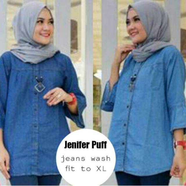 Blouse jeans baju jumbo wanita atasan murah atasan wanita baju polos blouse busui blouse muslim