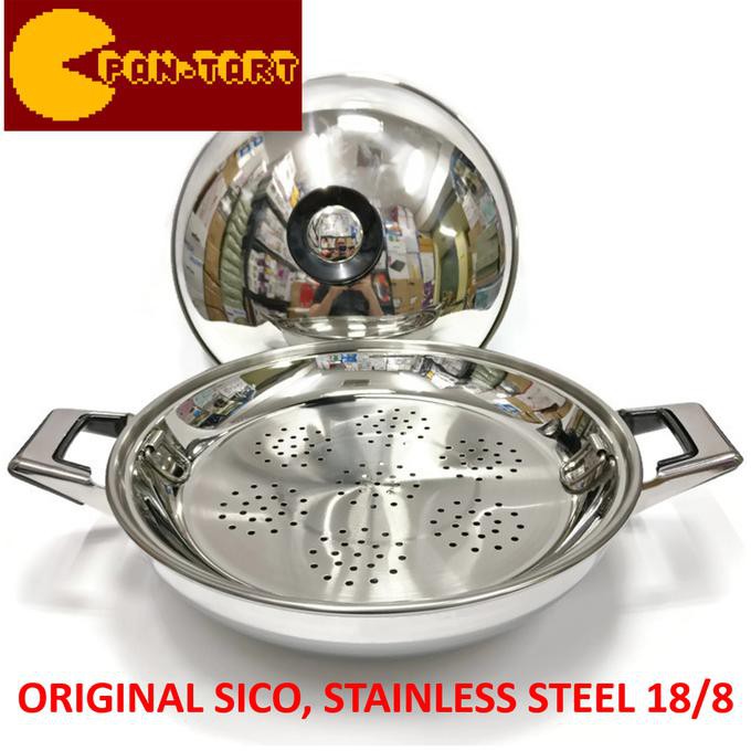 Sico Stainless Steel Wok Wajan Kuali 30Cm - Terbaik 