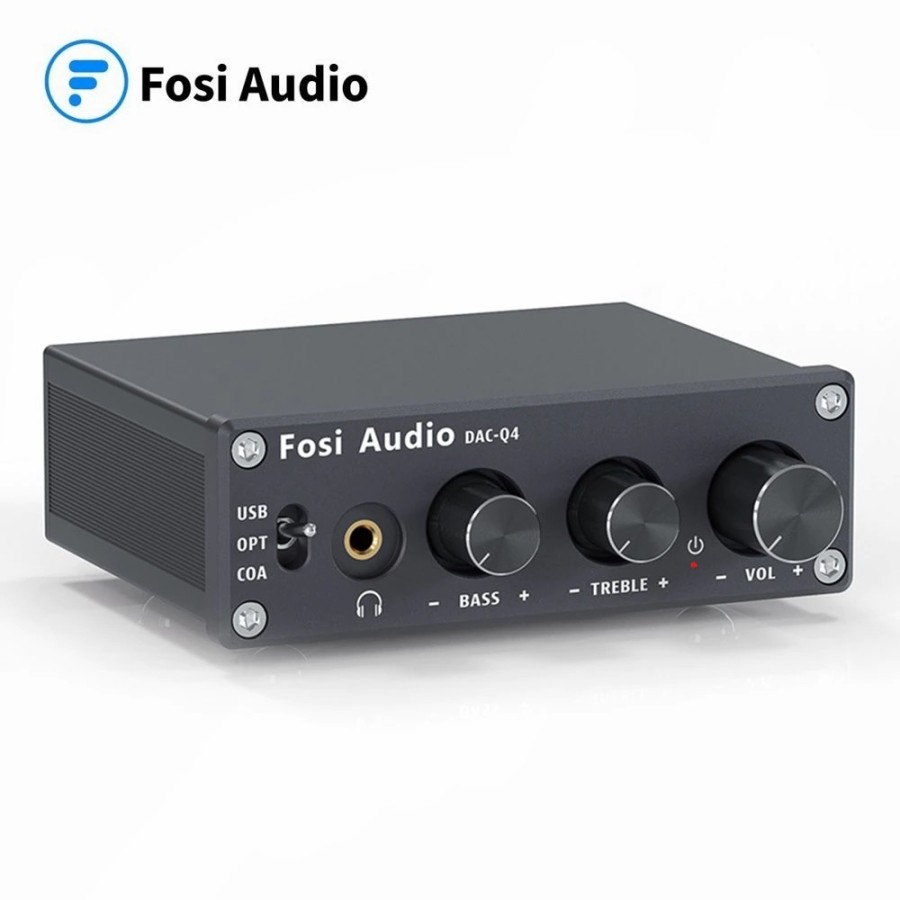 Fosi Audio USB Amplifier HiFi Stereo Gaming DAC &amp; Headphone - DAC-Q4 - Black