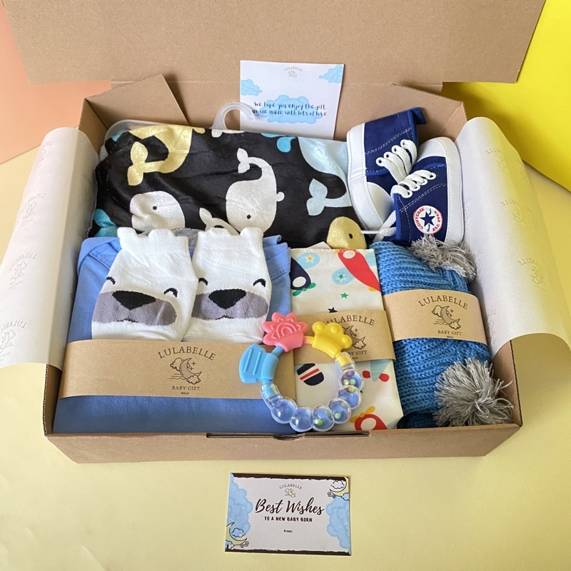 HAMPERS BAYI | KADO LAHIRAN BAYI / NEWBORN GIFT / HAMPERS BABY-WHALE BLACK 150