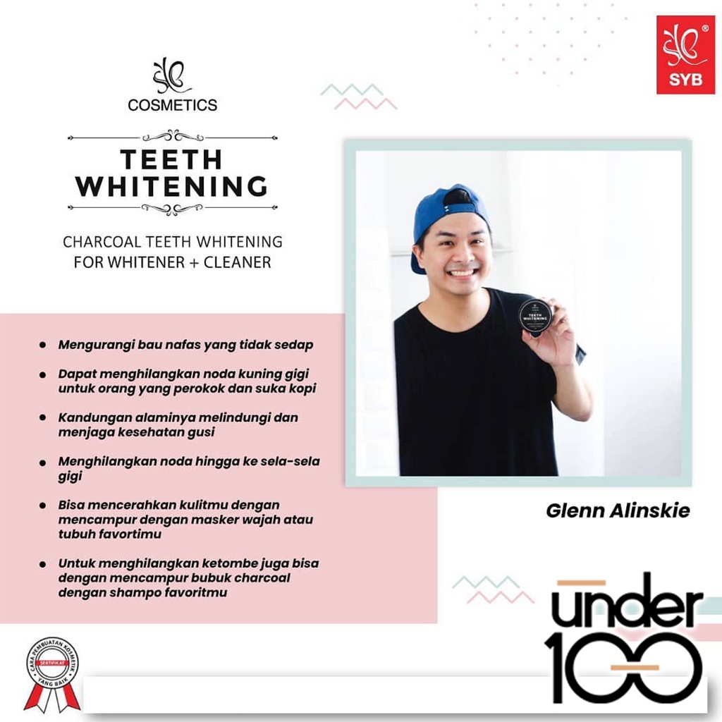 ❤ UNDER100 ❤ SYB FORTE Teeth Whitening 50g | Pemutih Gigi | Charcoal | Pembersih Gigi | BPOM