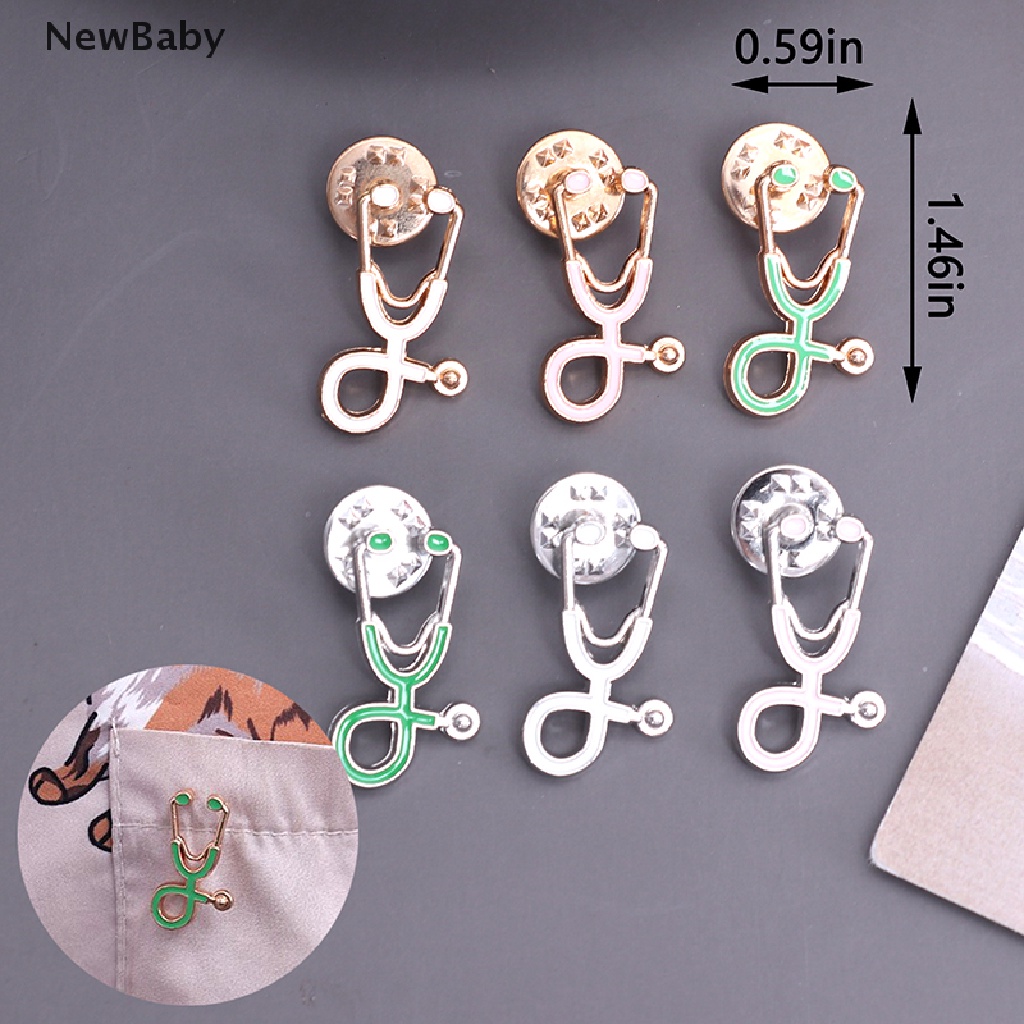 Newbaby 1pc Bros / Pin Bentuk Stetoskop Untuk Aksesoris Kerah / Hadiah