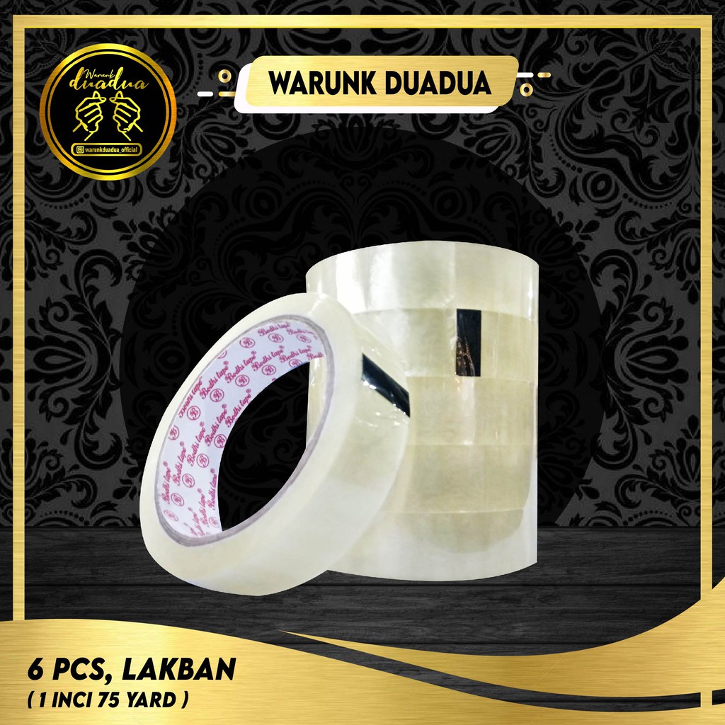 

Lakban Kecil /Solatip Putih 1 Inc 75 Yard/ 1 Roll (isi 6 Pcs)