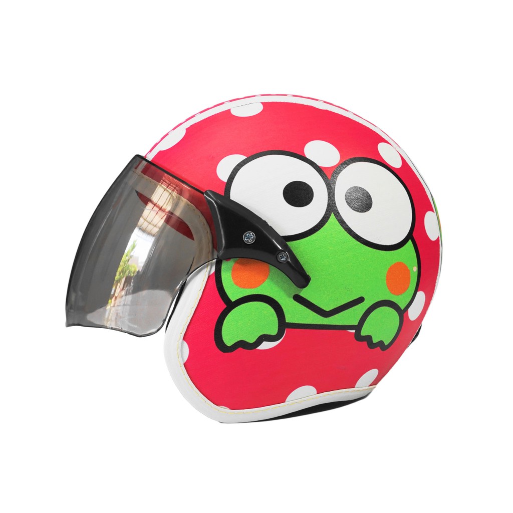 Helm Anak HALF FACE KEROPPI Murah / Helmet Non SNI / Helm Karakter Kartun Lucu / Helm Anak Cowok Cewek 3 4 5 6 7 Tahun