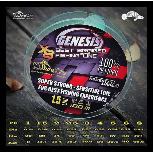 Barang Baru Benang / Line / Senar / Tali Pe Duraking Genesis Uk Pe 1 2 3 4 5 6 7 8 Best Seller