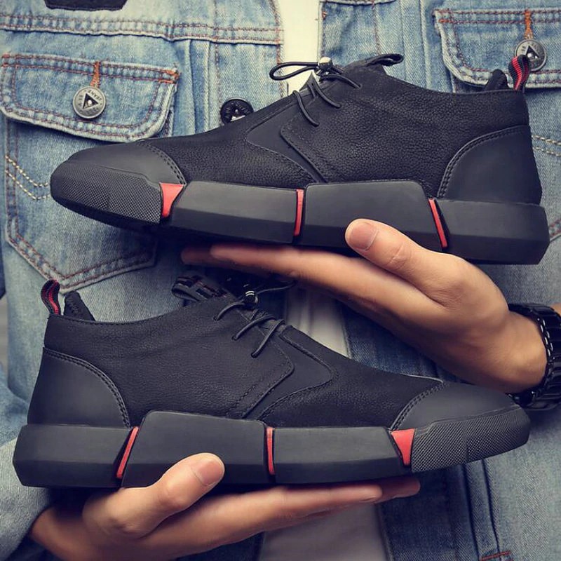 mens leather fashion sneakers