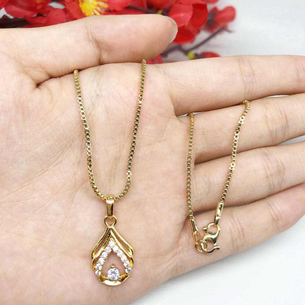 Kalung Zircon Xuping Liontin Gold Plated Lapis Emas - BN190