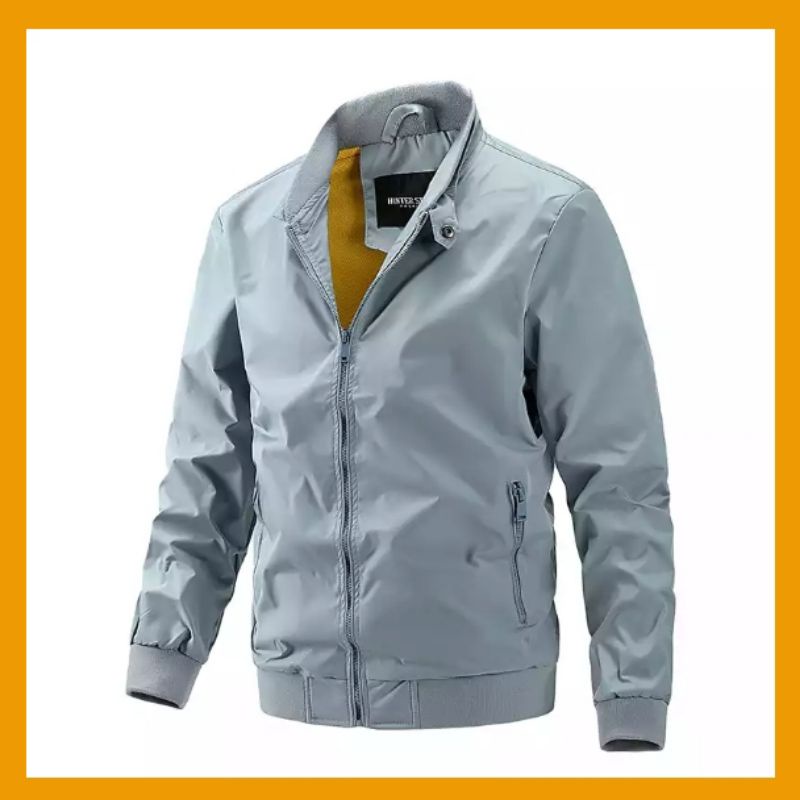 jaket katun pria/jaket bomber dobel kerah/jaket bisbol/jaket motor. jaket musim dingin