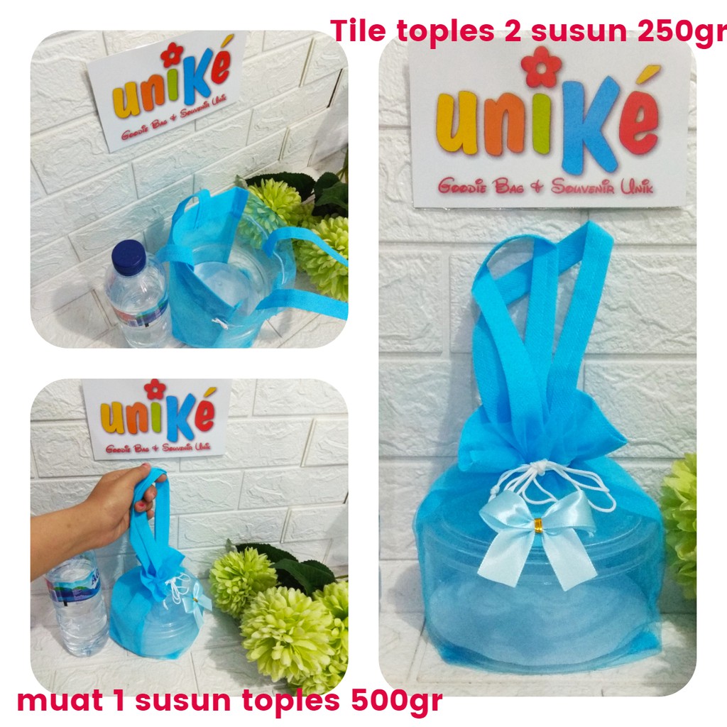 

GROSIR TAS SOUVENIR 2s 250 gram TILE toples kue kering cookies 1/4 kg souvenir parcel goodie bag