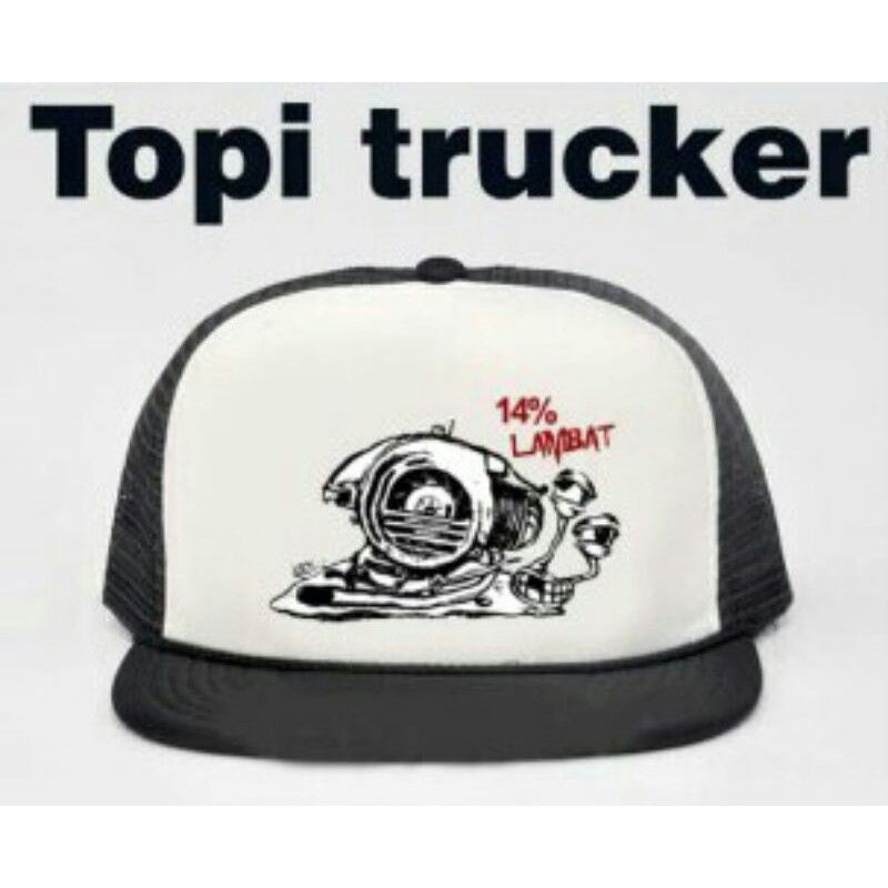 Topi Trucker Lidah Lurus Original Geri Independent - SIPUT MELER PUTIH