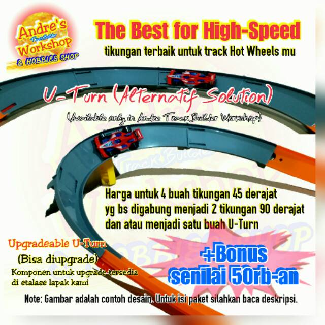 Alternatif U turn kompatibel Hot Wheels track Hot Wheels track builder