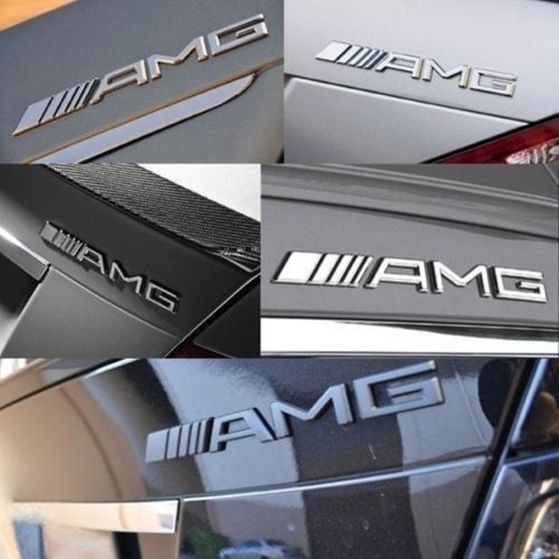 Stiker Logo AMG 3D Bahan Metal Untuk Mercedes C-Class E-Class C63