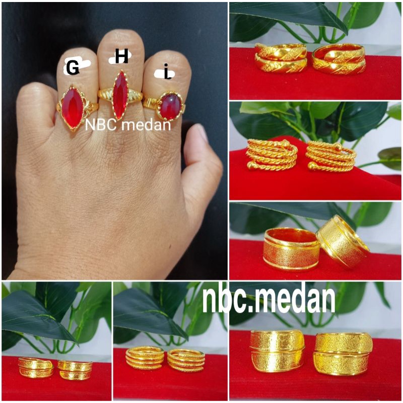 Cincin replika mas 24k lilit empat, lilit dua ,awet,bisa disepuh ulang, cincin A,B, C,E ,F free size bisa dibesar kecilkan