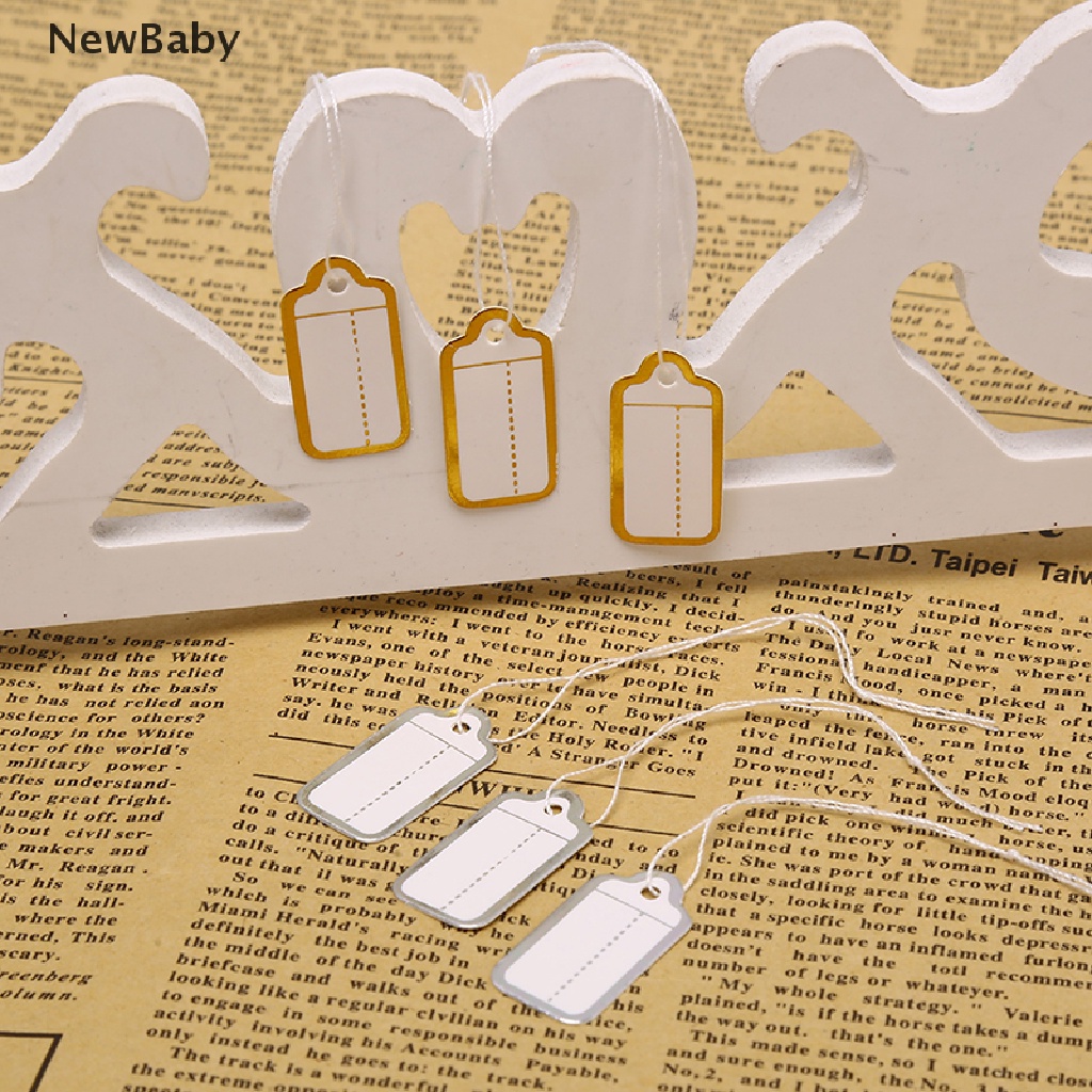 Newbaby 200pcs Label Harga Bentuk Persegi Panjang Untuk Perhiasan