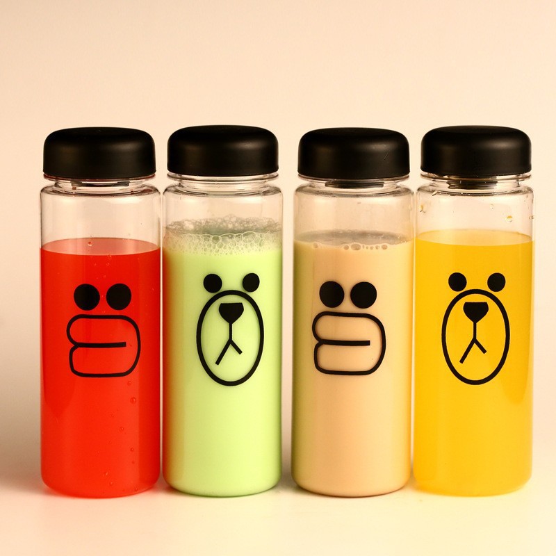 KUP - COD MURAH BOTOL MINUM SMILE - BOTTLE KARAKTER LINE POUCH WARNA