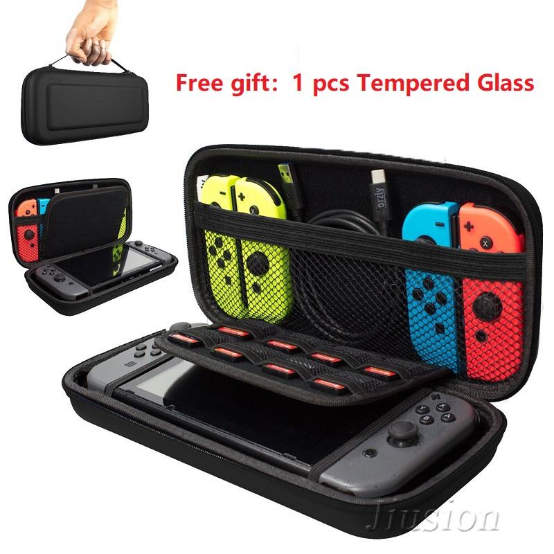 Tas Penyimpanan Nintendo switch V1 / V2 &amp; OLED Tempered Glass Tahan Air Bahan EVA