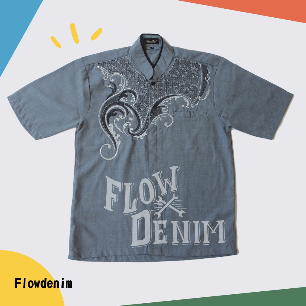 Baju Koko Pria lengan Pendek Terbaru Motif Bordir Harga Grosir lebih murah - Baju Koko Pria Bordir