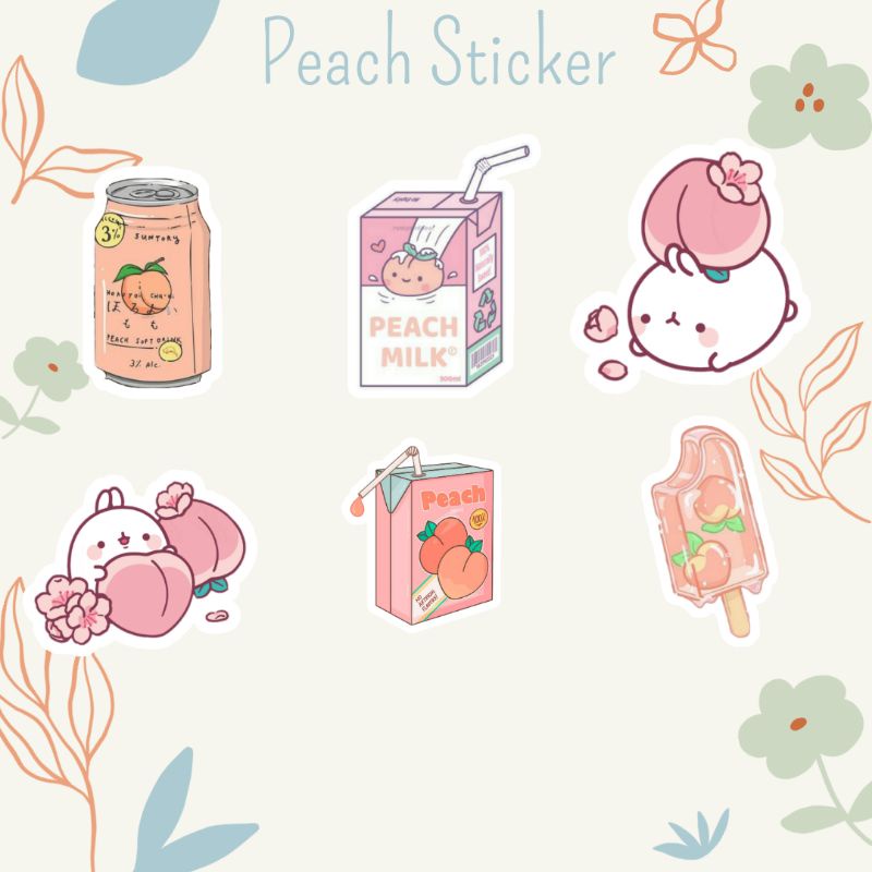 Peach Sticker | Cetak Sticker gambar peach series