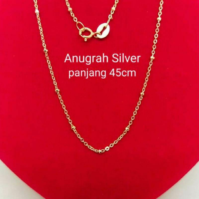 (COD)Kalung perak asli 925 jedar remaja/dewasa warna Rose gold kilau/Silver lapisan mas kuning murni