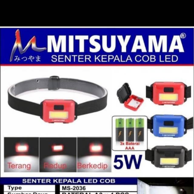 Senter kepala COB mitsuyama/Lampu sepeda/Lampu sorot