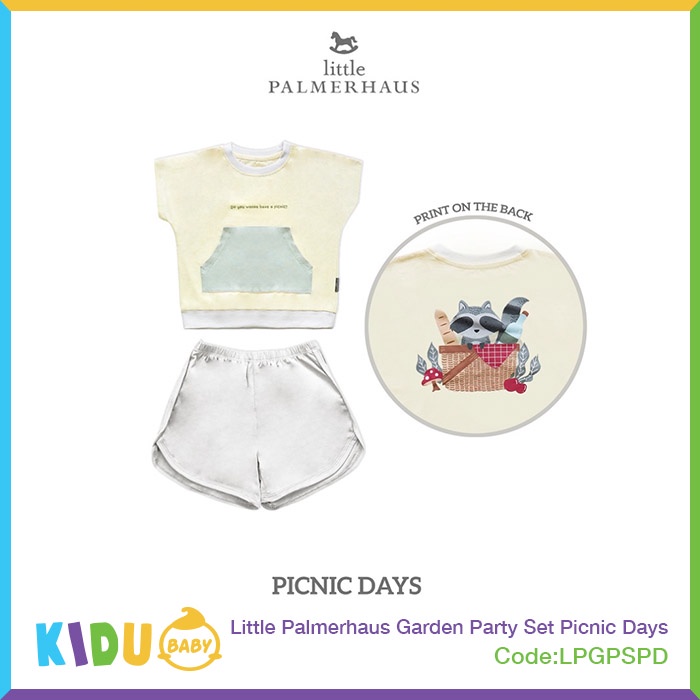 Little Palmerhaus Garden Party Set Baju Bayi Baju Anak Lengan Pendek Celana Pendek Kidu Baby