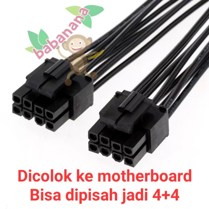 kabel splitter 8 pin cpu to dual 4+4pin motherboard cabang cable psu