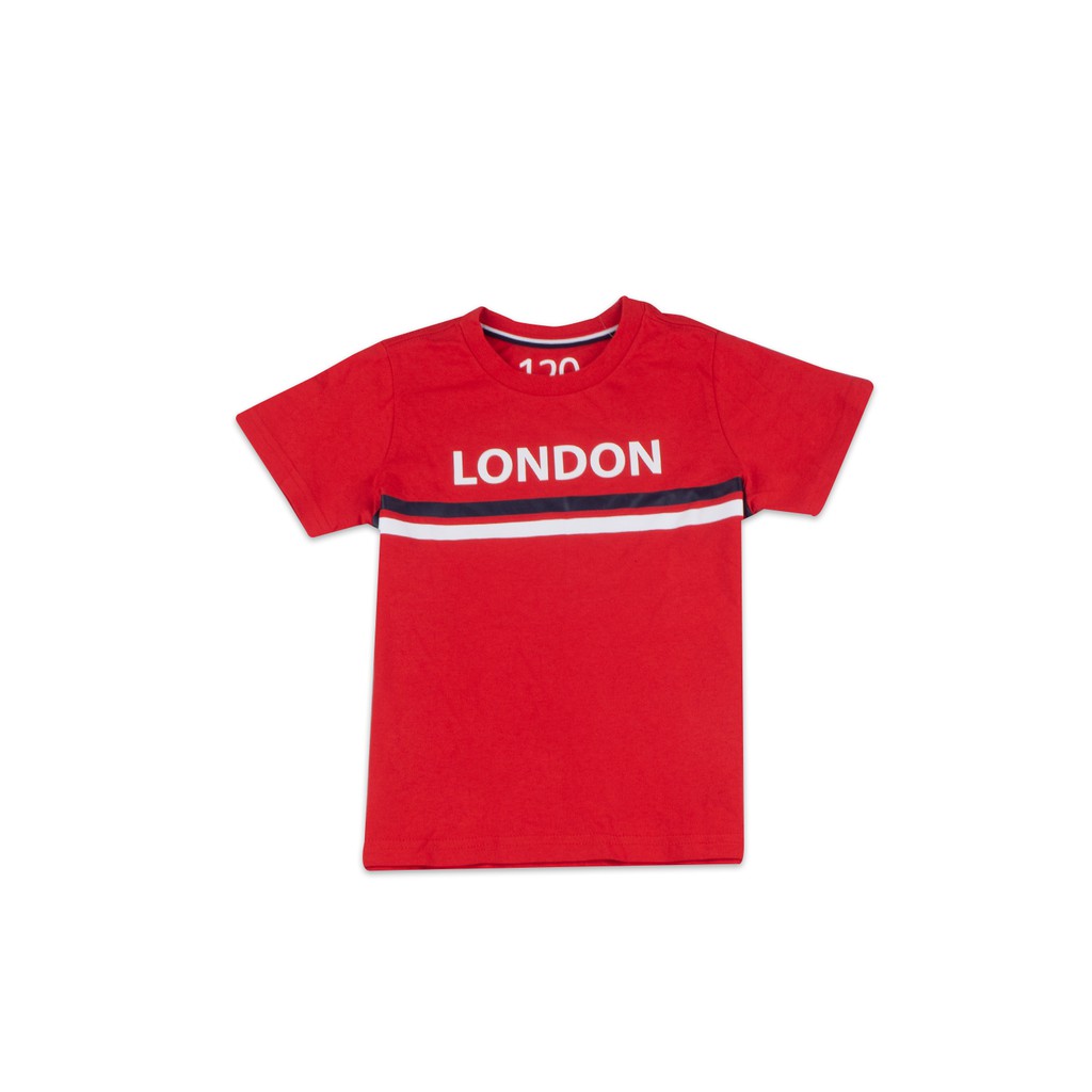 Giordano Junior Union Jack Print Tee - Kaos Anak Lengan Pendek - Hauted Red